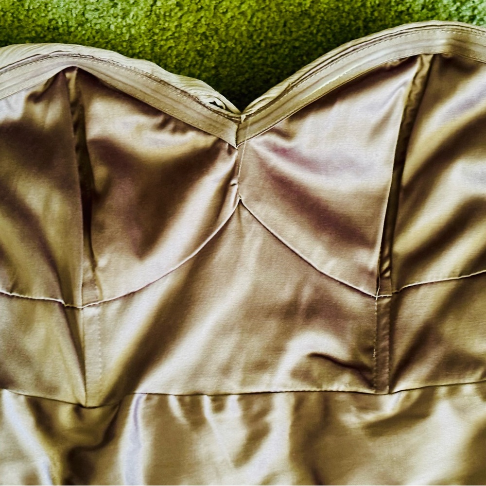 H&M US 8 Fit And Flare Grey Midi Cocktail Dress w Chiffon Style Ruched Bodice - Picture 14 of 14